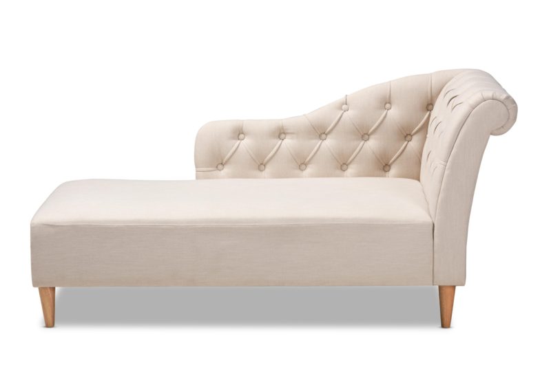 Modern Beige Upholstered Chaise Lounge - Image 3