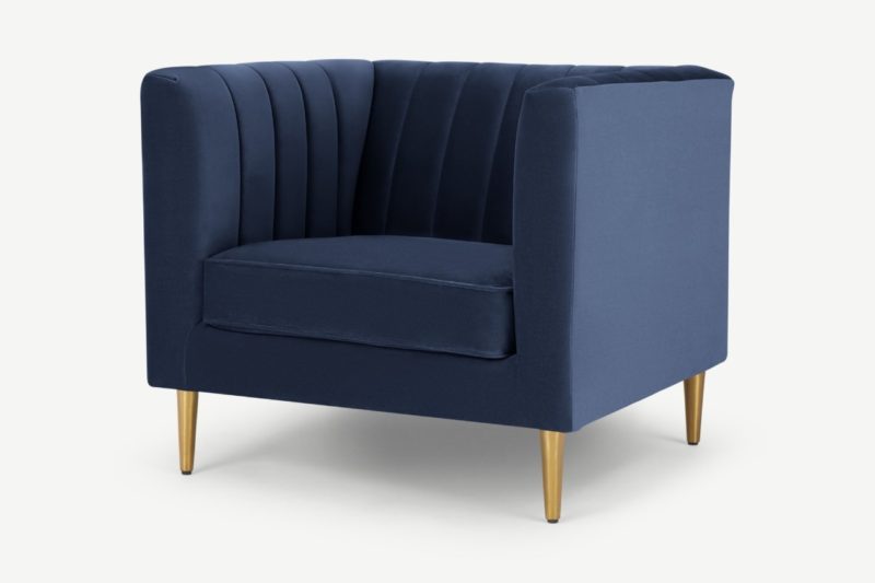 Amicie Channel Tufted Velvet Arm Chair - Image 3