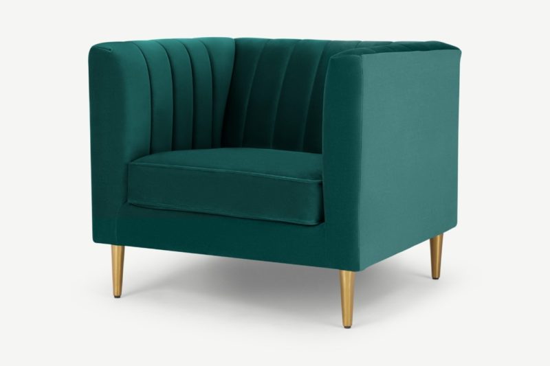 Amicie Channel Tufted Velvet Arm Chair - Image 4