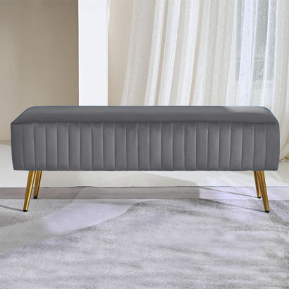 Entryway Bench with Padded Velvet
