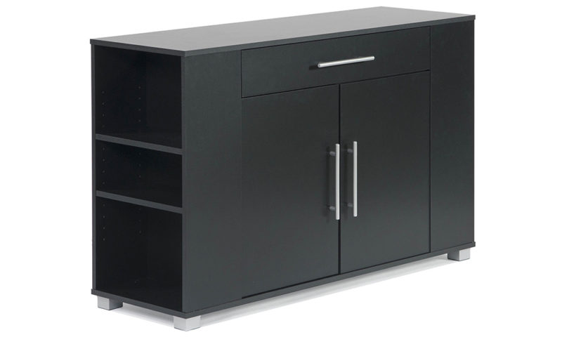 Black 2-door Sideboard with Drawer - Image 3