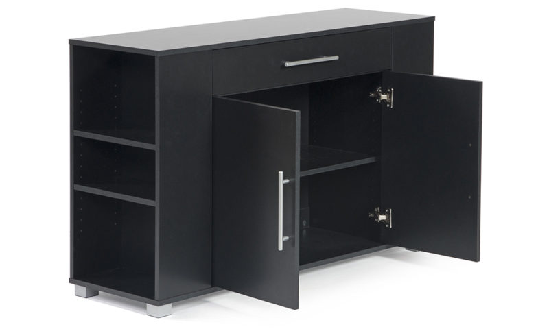 Black 2-door Sideboard with Drawer - Image 2