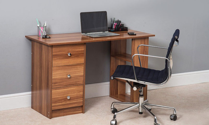 Computer Desk with Drawers and Bookcase - Image 3