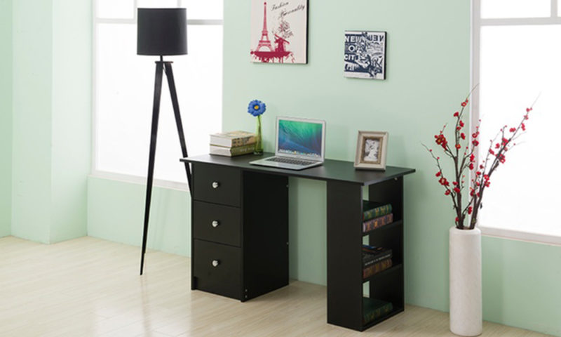 Computer Desk with Drawers and Bookcase - Image 4