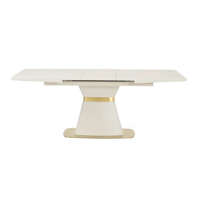 Candy Foldable Dining Table, Beige & Gold - Image 6