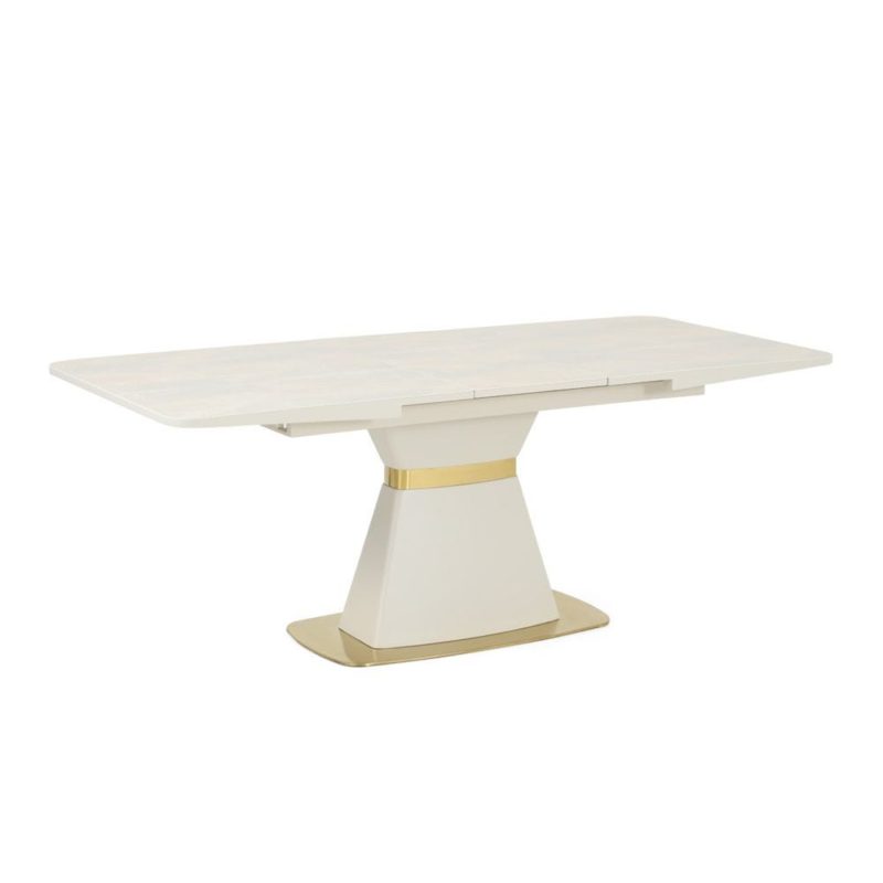 Candy Foldable Dining Table, Beige & Gold - Image 5