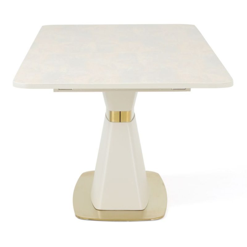 Candy Foldable Dining Table, Beige & Gold - Image 3