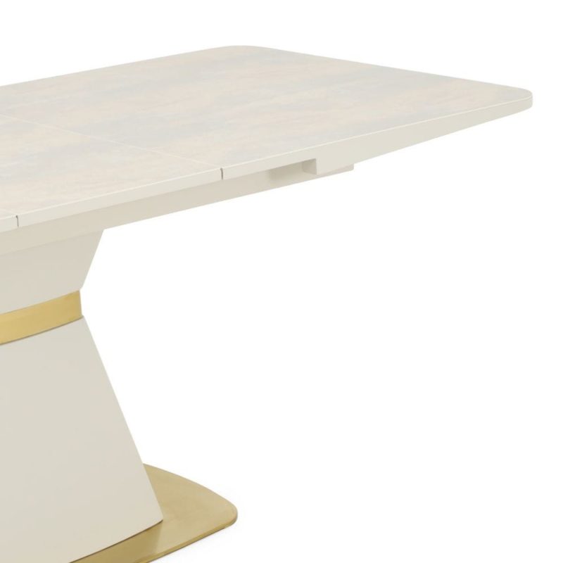 Candy Foldable Dining Table, Beige & Gold - Image 4