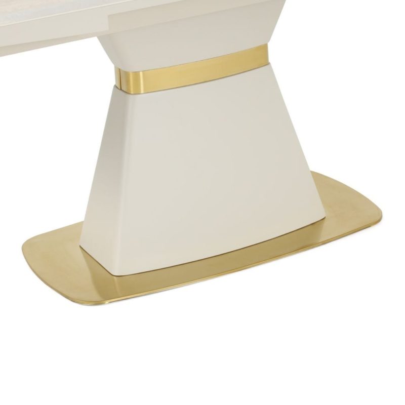 Candy Foldable Dining Table, Beige & Gold - Image 2