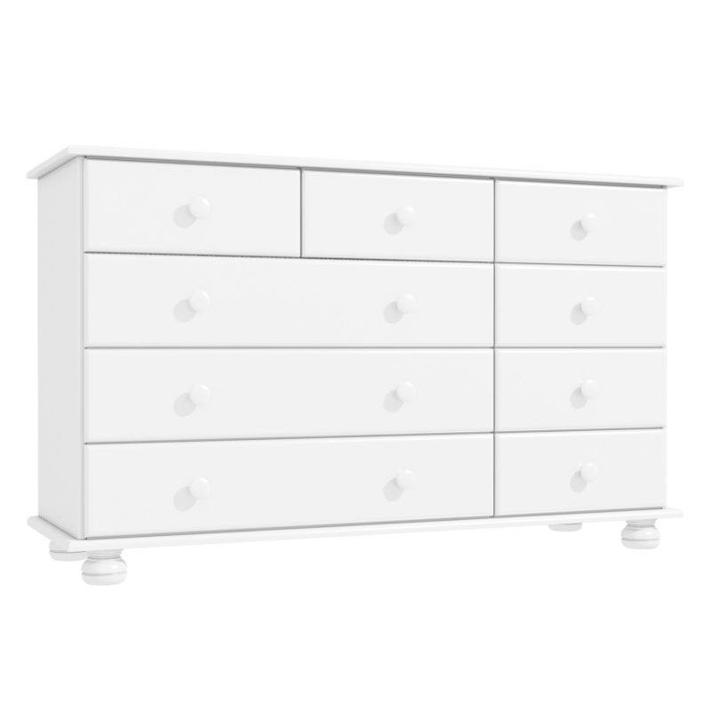 Wide 9 Drawer Chest in White - Image 2