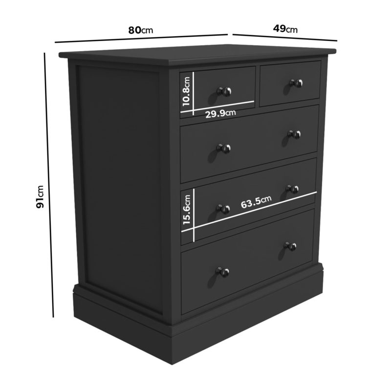 Grey Chest of 5 Drawer's - Image 2