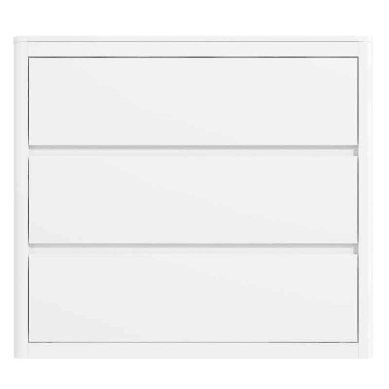 White High Gloss Chest of 3 Drawers - Image 3