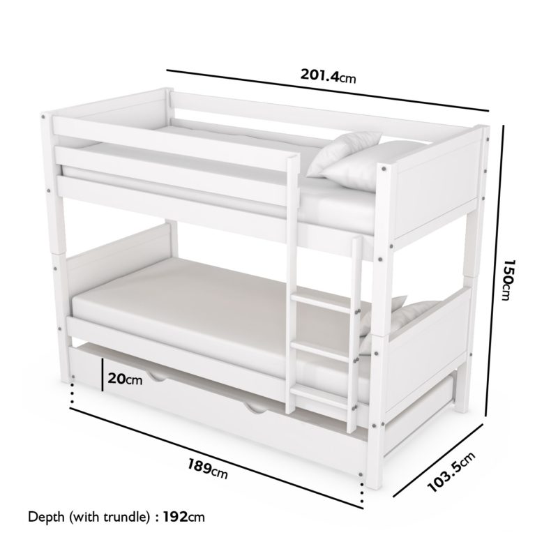 White Wooden Detachable Bunk Bed - Image 4