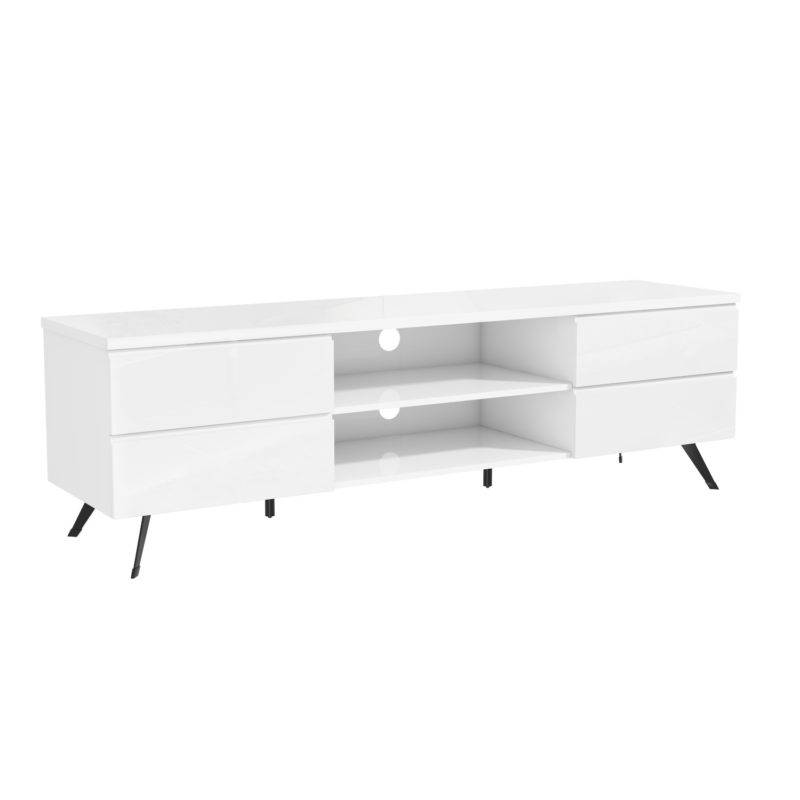 Large White Gloss TV Unit with Storage - Image 2