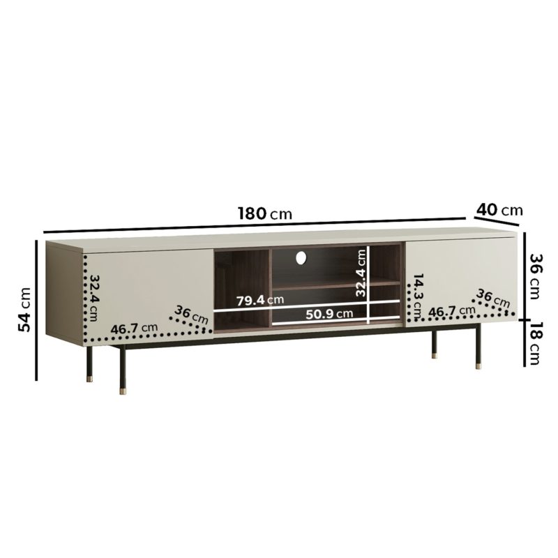 Large TV Unit in Taupe with Storage - Image 3