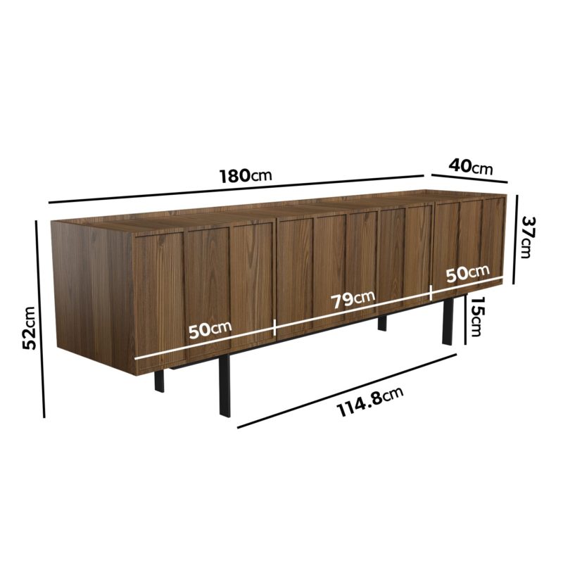 Large Walnut TV Unit with Storage - Image 3