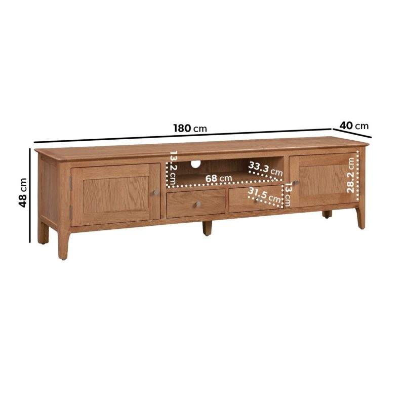 Large Solid Wood TV Unit with Storage - Image 3