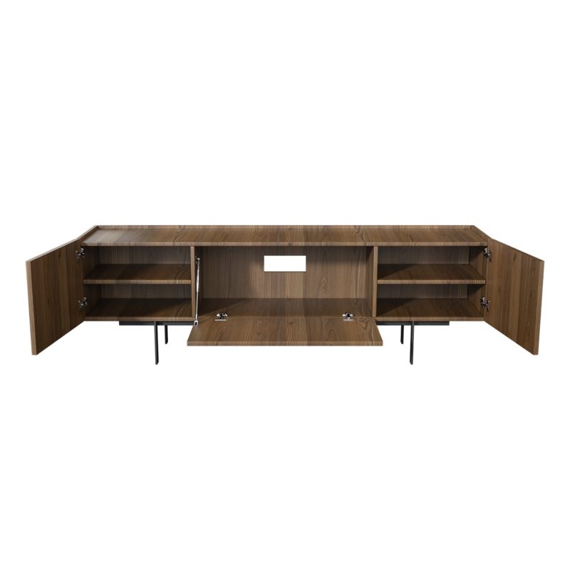 Large Walnut TV Unit with Storage - Image 4