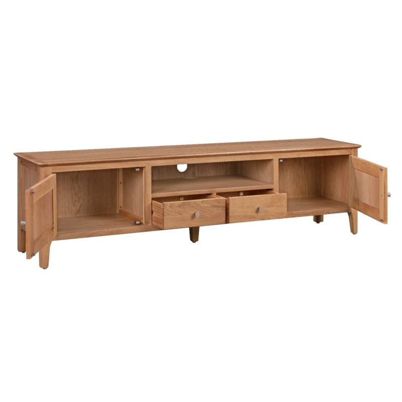 Large Solid Wood TV Unit with Storage - Image 4