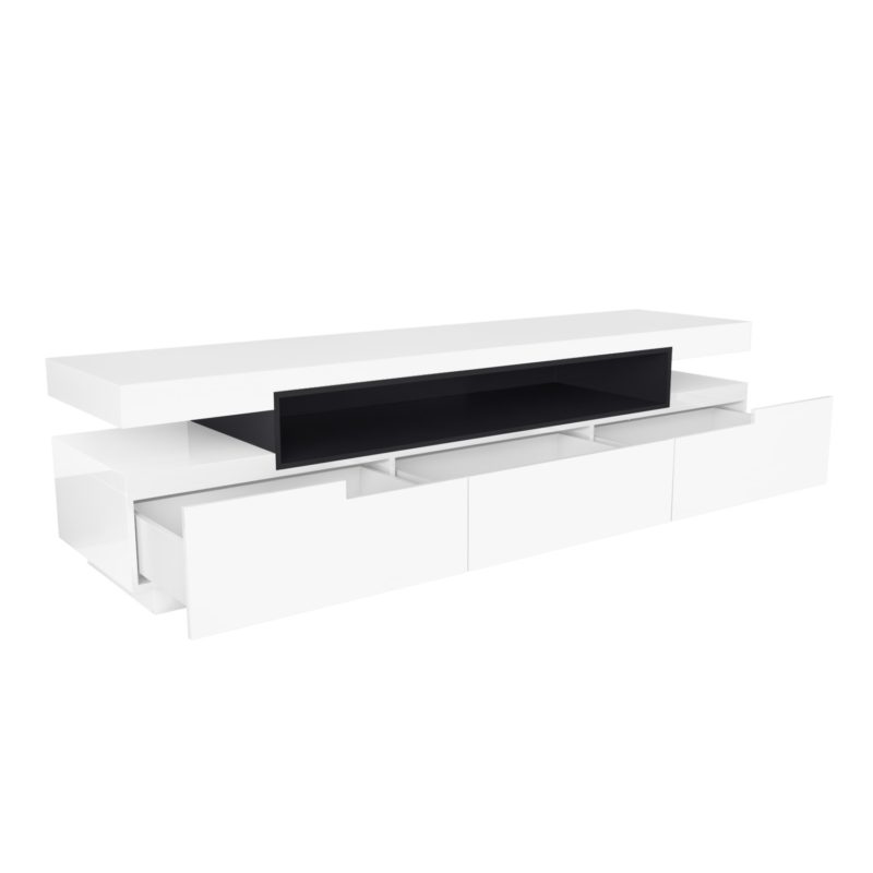 Large White Gloss TV Unit with Storage - Image 5