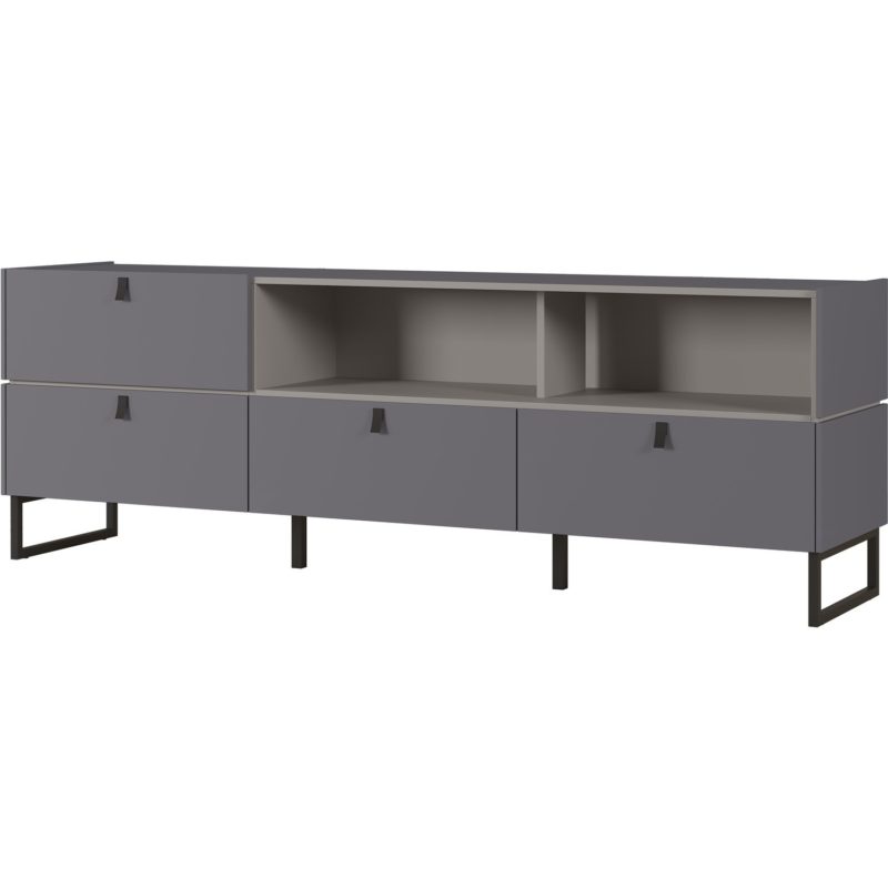 Large Grey TV Unit with Storage Drawers - Image 6