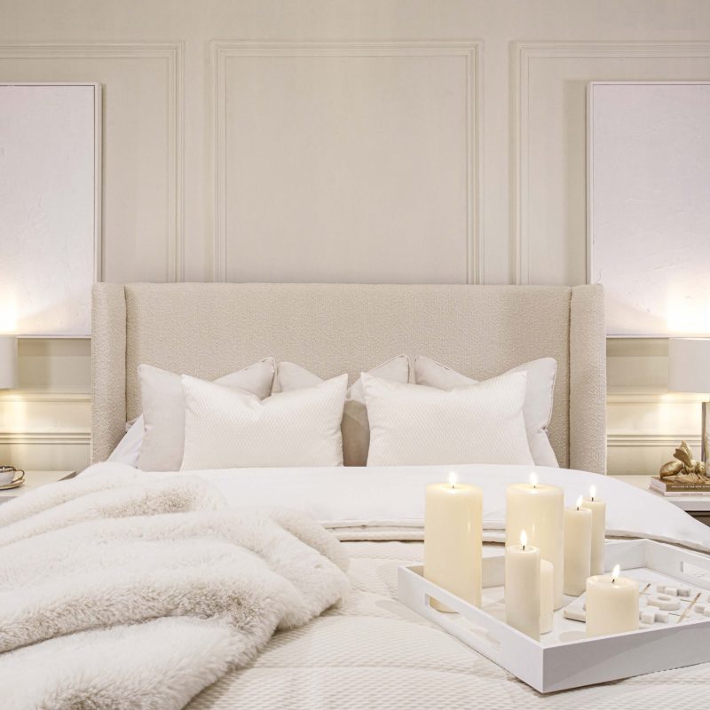 Coco Ivory Linen Luxury Bed - Image 3