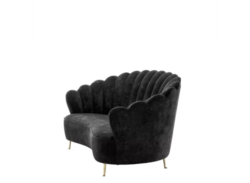 Messina Sofa - Black Velvet - Image 4