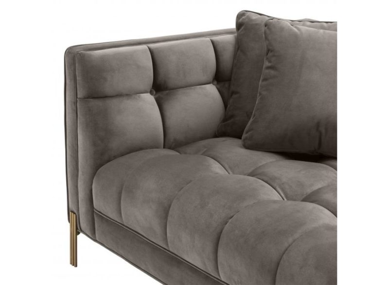 Sofa ‘Sienna' Savona grey velvet - Image 3