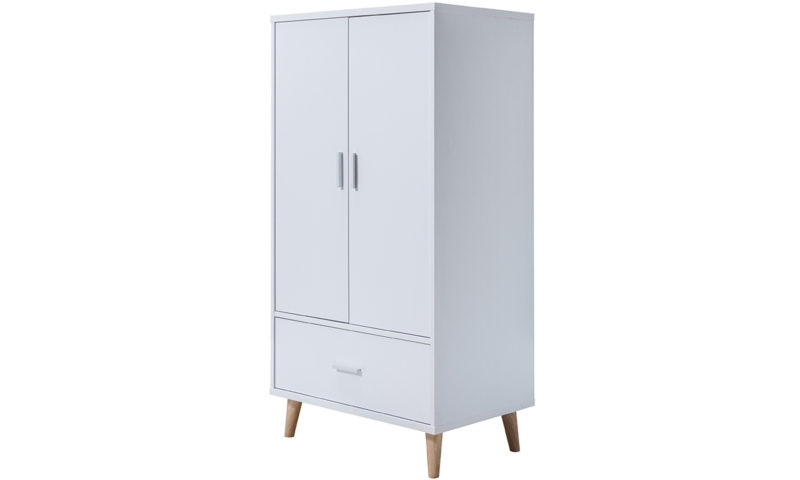 Elegant White Wood 2 Door Armoire - Image 5