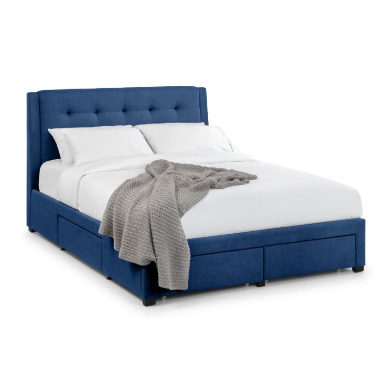 Fullerton Blue Fabric 4 Drawer Storage Bed - Image 3