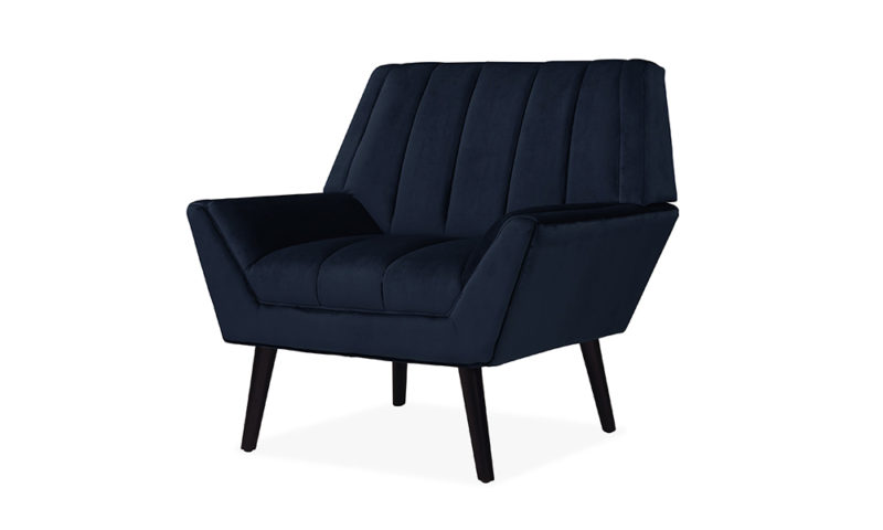 Houston Navy Blue Modern Arm Chair - Image 4