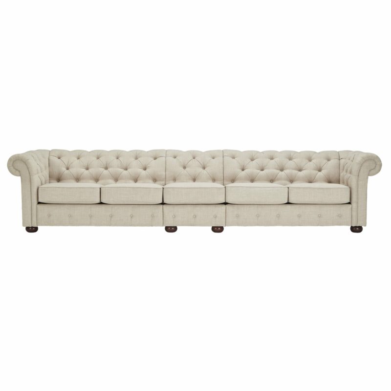 Huston Linen Rolled Arm Chesterfield Sofa - Image 9