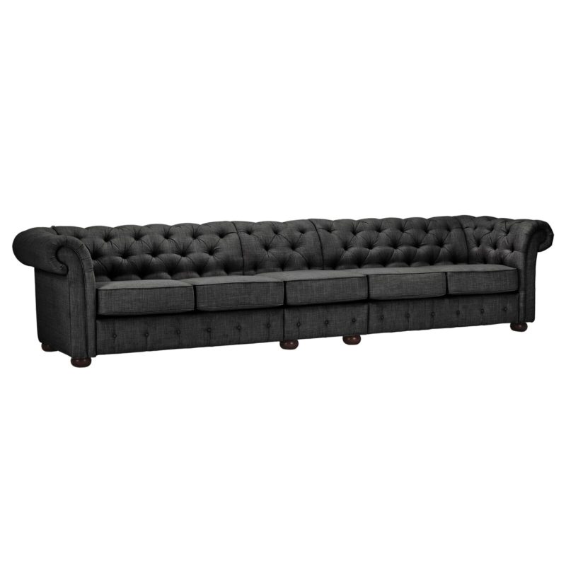 Huston Linen Rolled Arm Chesterfield Sofa - Image 8