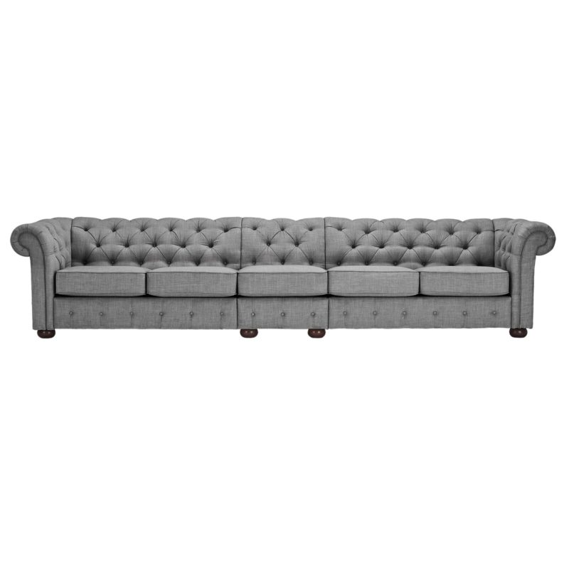 Huston Linen Rolled Arm Chesterfield Sofa - Image 5