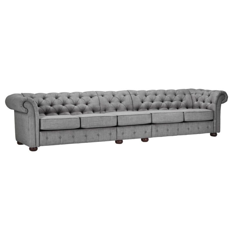 Huston Linen Rolled Arm Chesterfield Sofa - Image 7