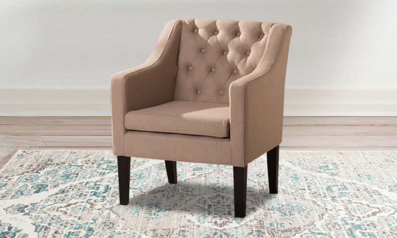 Upholstered Button Tufted Modern Arm Chair - Image 2