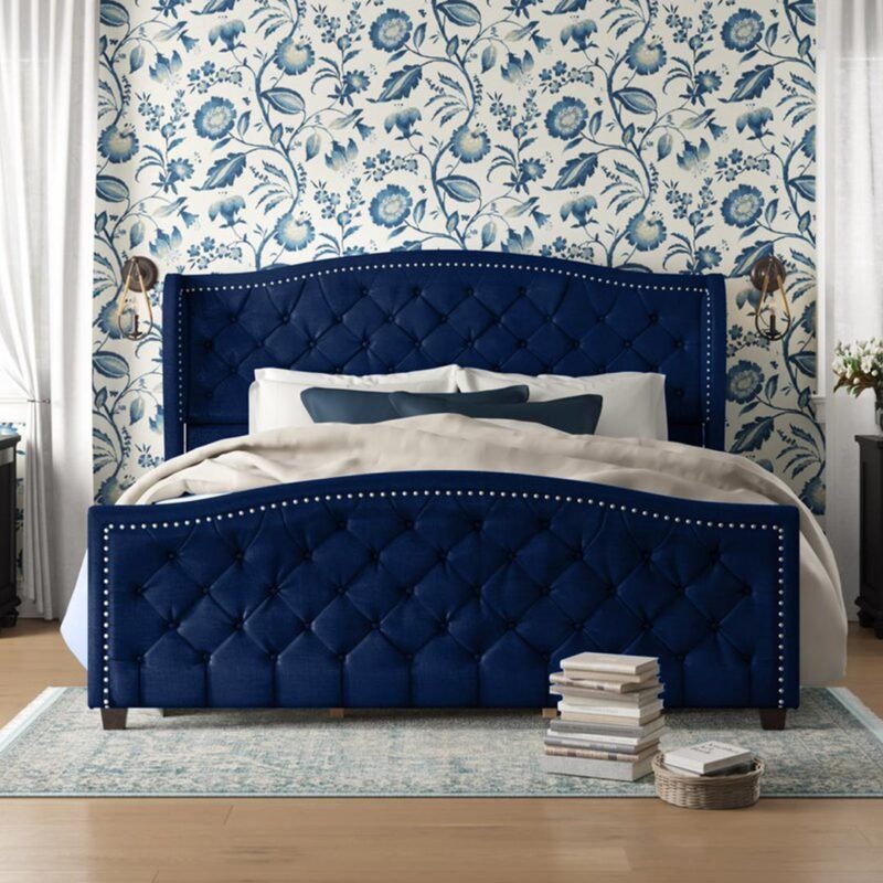 Marlon Tufted Upholstered Contemporary Bed - Image 4