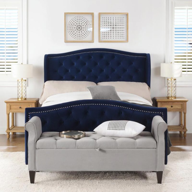 Marlon Tufted Upholstered Contemporary Bed - Image 2