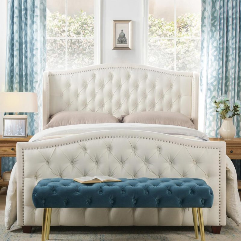 Marlon Tufted Upholstered Contemporary Bed - Image 7