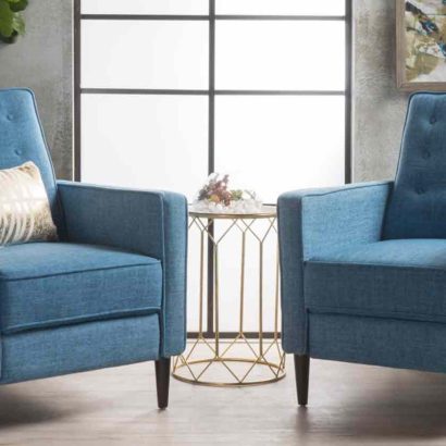 Mid-Century Fabric Club Chairs - Image 4
