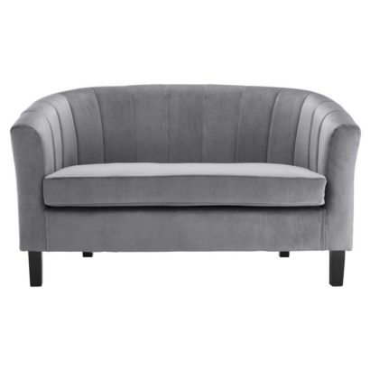 Channel Tufted Upholstered Velvet Loveseat - Image 3