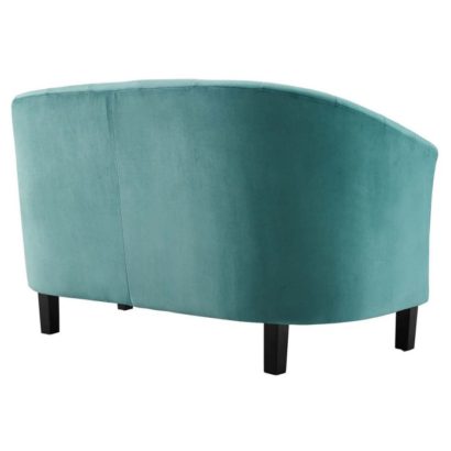 Channel Tufted Upholstered Velvet Loveseat - Image 5