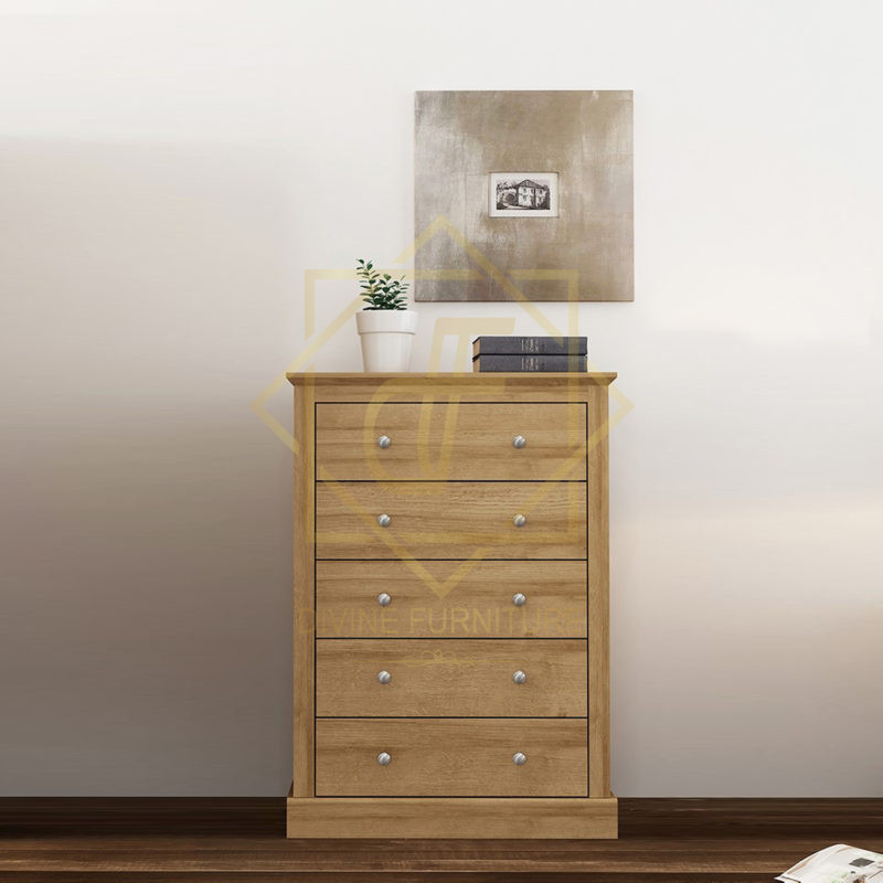 LPD Oak 5 Drawer Chest of Drawers