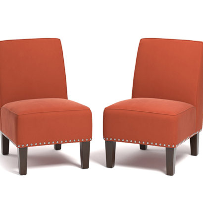 Velvet Armless Chairs - Image 2