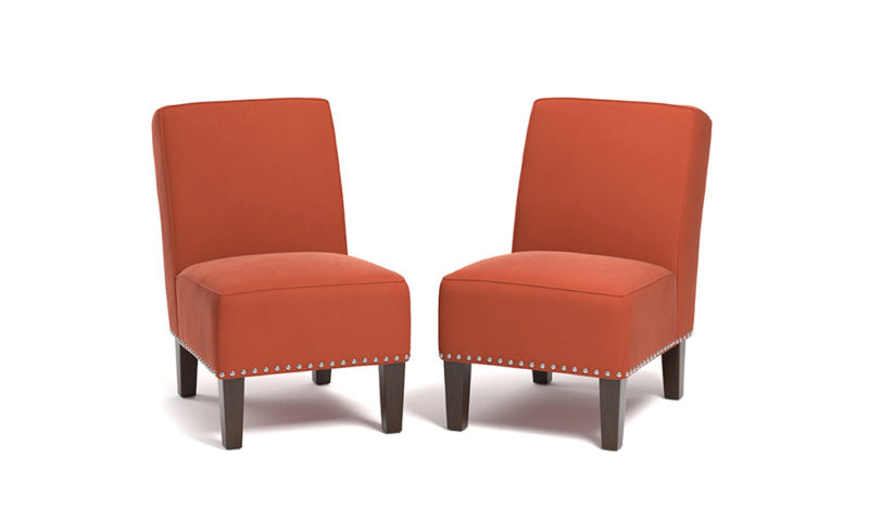 Velvet Armless Chairs - Image 2