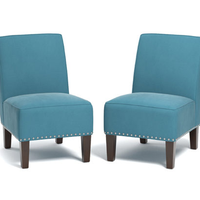 Velvet Armless Chairs - Image 6