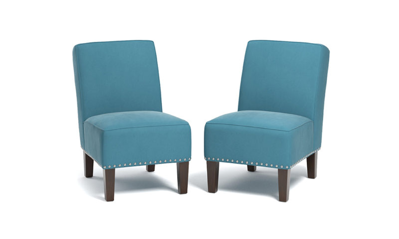 Velvet Armless Chairs - Image 6