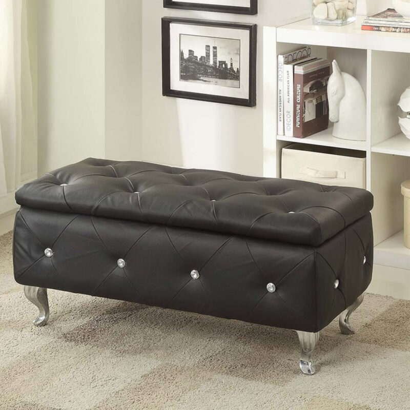 Victoria Faux Leather Flip Top Storage Bench - Image 8