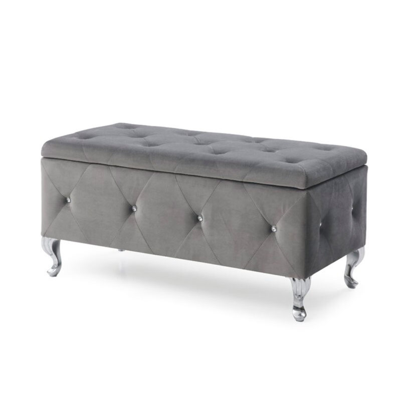 Victoria Faux Leather Flip Top Storage Bench - Image 4