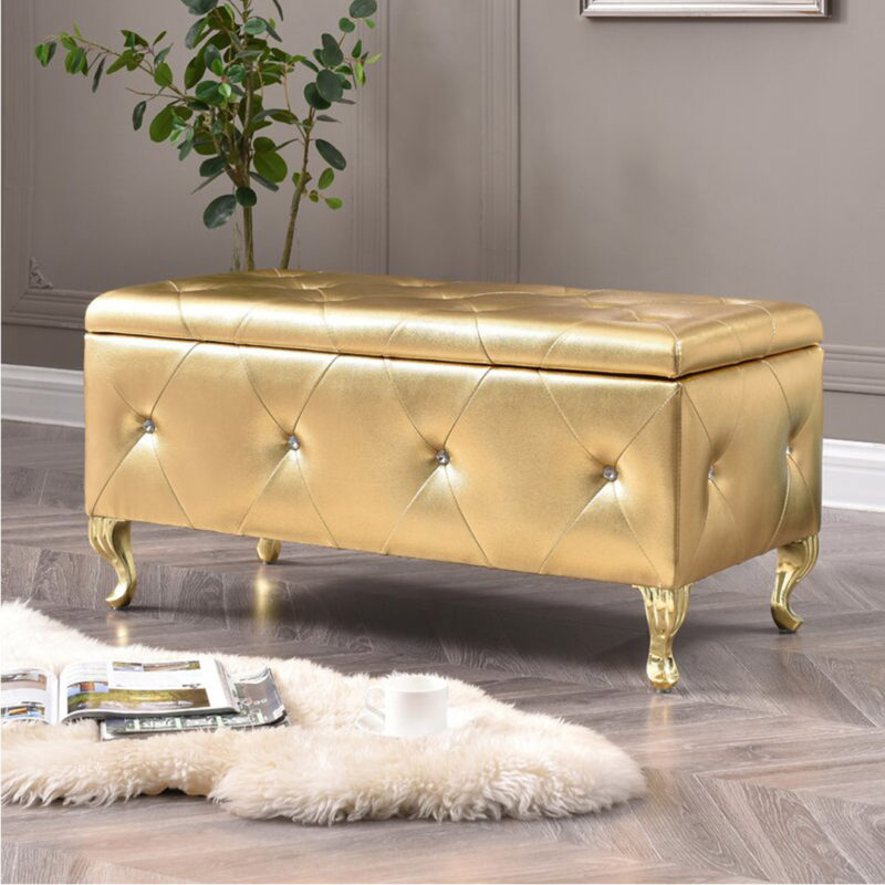 Victoria Faux Leather Flip Top Storage Bench - Image 6